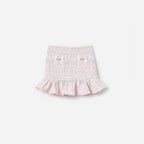 Pink Boucle Lace Bow Skirt