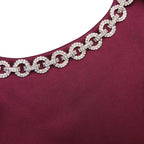 Burgundy Satin Cut Out Mini Dress