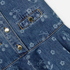 Denim Bow Printed Dress