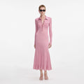 Pink Viscose Knit Midi Dress