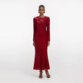 Red Fil Coupe Midi Dress