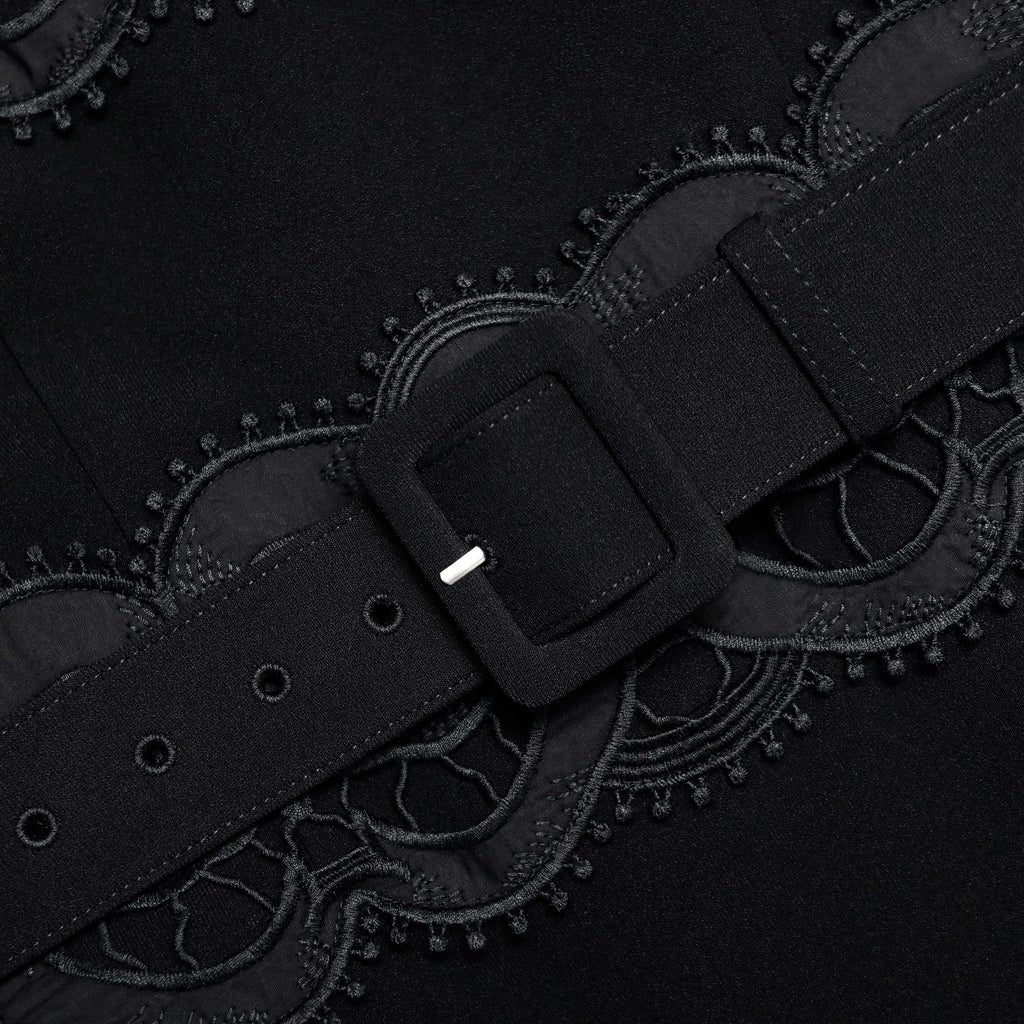 Black Crepe Midi Dress