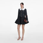 Charcoal Lace Collar Cardigan
