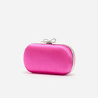 Bright Pink Satin Clutch Bag