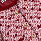 Burgundy Polka Dot Boucle Jacket