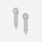 Silver Crystal Droplet Earrings