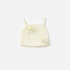 Yellow Satin Sequin Flower Top