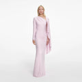 Pink Jersey Drape Maxi Dress