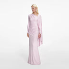 Pink Jersey Drape Maxi Dress