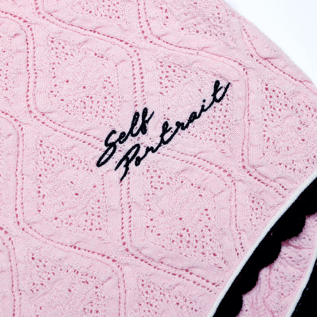 Pink Pointelle Knit Playsuit