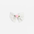 Cream Large Lace Bow Hair Clip