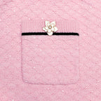Pink Flower Knit Mini Skirt