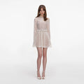 Cream Organza Lace Mini Dress
