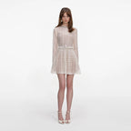 Cream Organza Lace Mini Dress