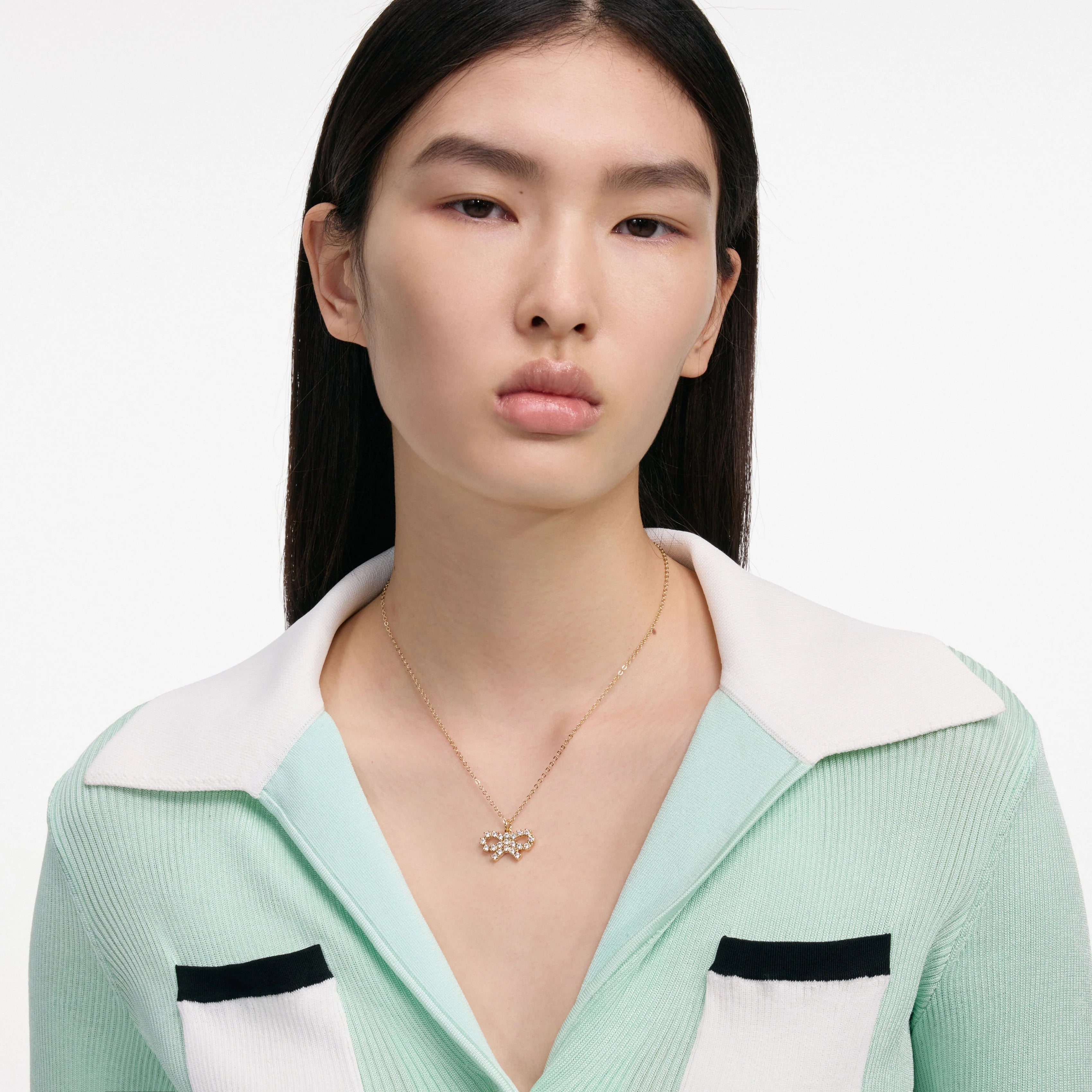 Micro Gold Bow Necklace