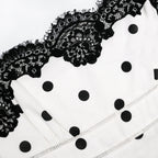 White Polka Dot Linen Midi Dress