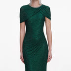 Green Rhinestone Maxi Dress