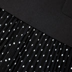 Black Taffeta Polka Dot Midi Dress