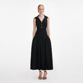 Black Ribbed Knit Midi Dress