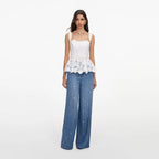 White Lace Peplum Top
