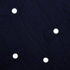 Navy Asymmetric Knit Top