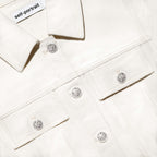 Cream Broderie Collared Denim Mini Dress