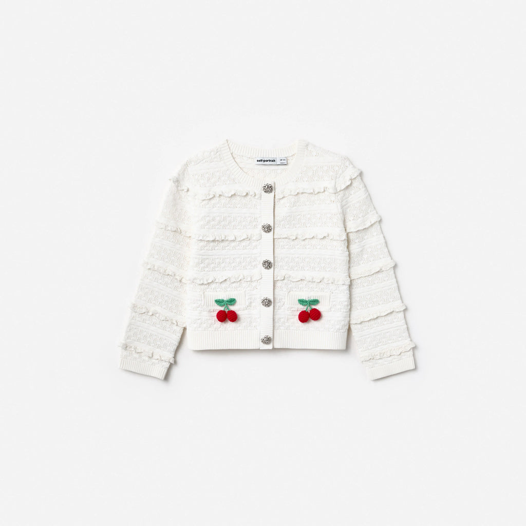 Cream Cherry Motif Cardigan