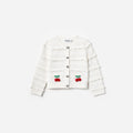 Cream Cherry Motif Cardigan