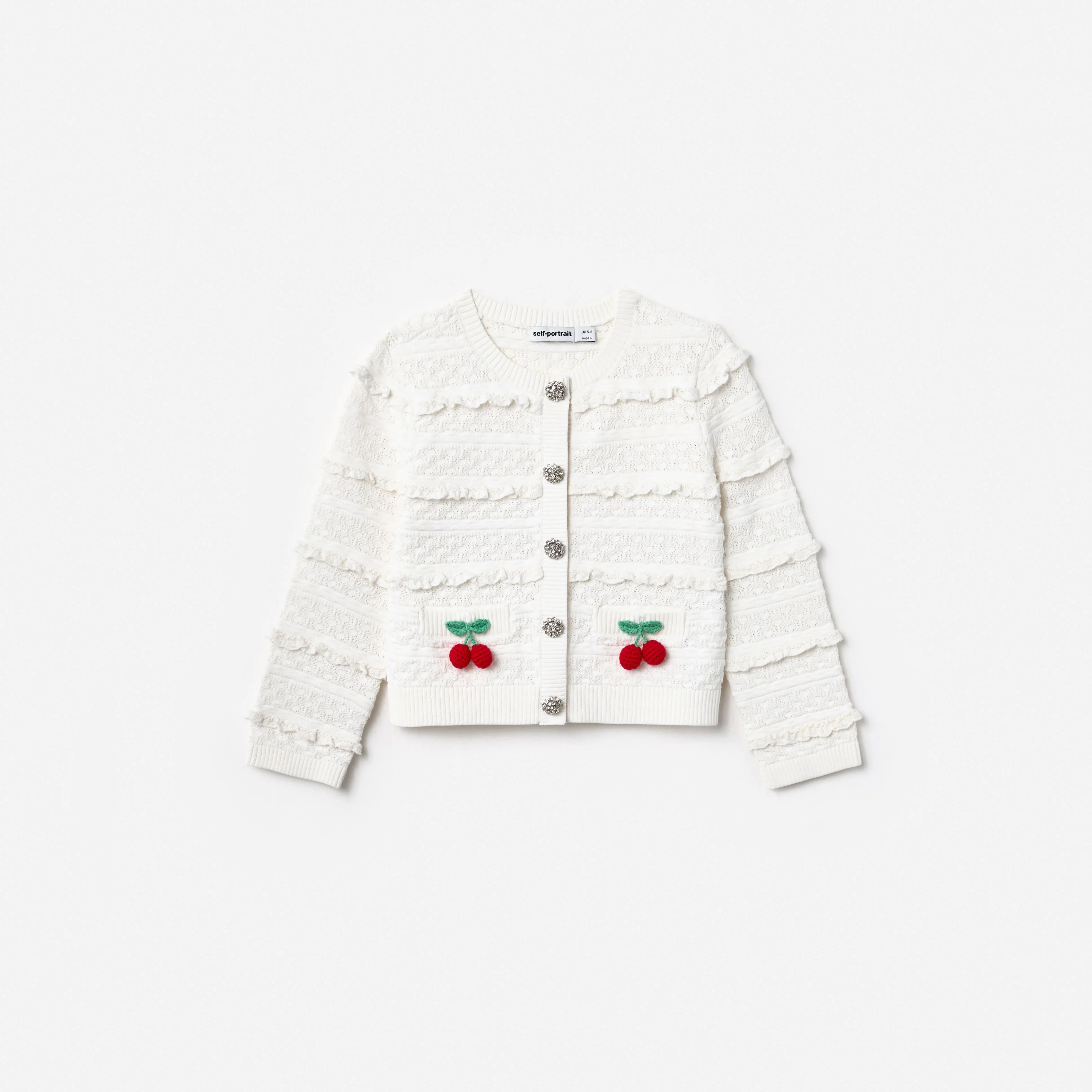 Cream Cherry Motif Cardigan