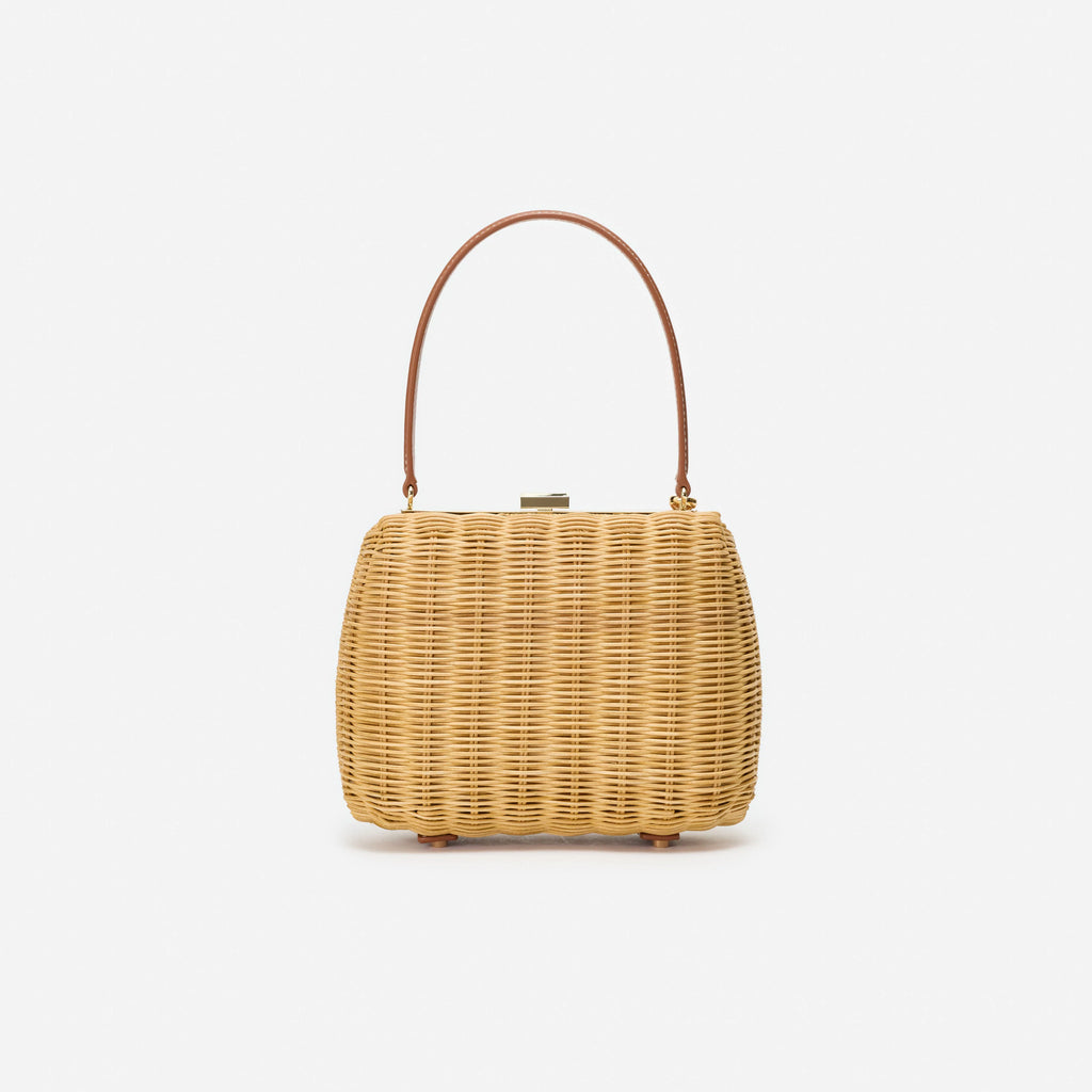 Rattan Cherry Charm Mini Bag