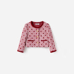 Burgundy Polka Dot Boucle Jacket