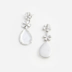 Crystal Flower Tiered Earrings