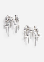 Crystal Embellished Bow Earrings