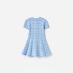 Blue Pointelle Knit Dress