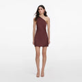 Brown Satin Mini Dress