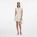 Cream Floral Lace Mini Dress