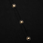 Black Button Down Knit Top
