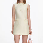 Yellow Taffeta Bow Mini Dress