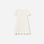 Cream Boucle Lace Bib Dress