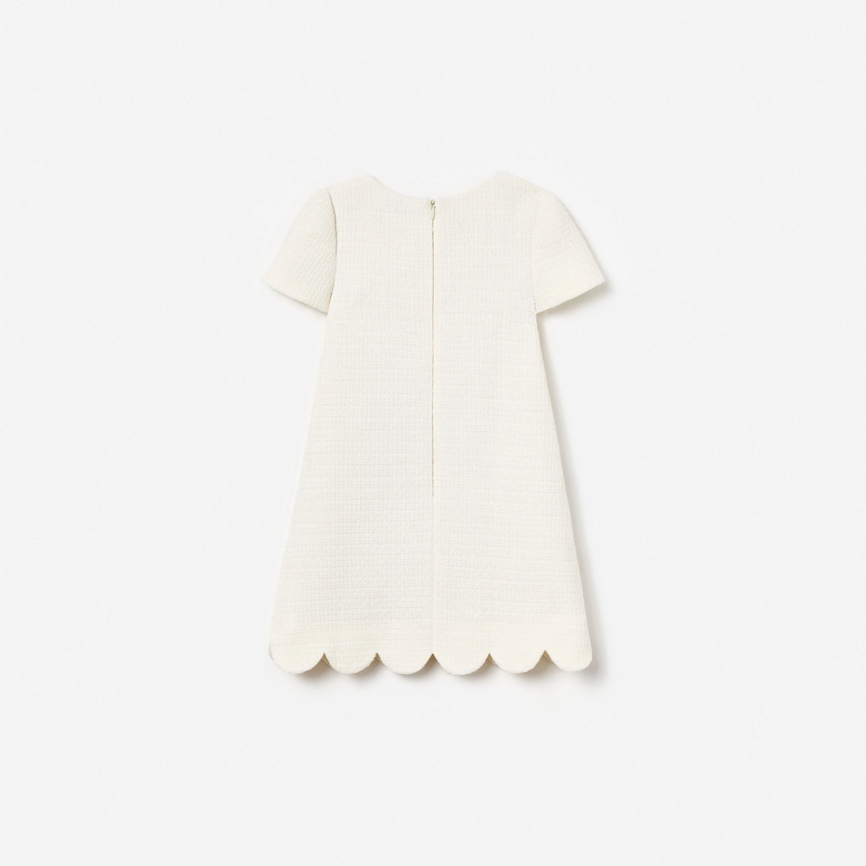 Cream Boucle Lace Bib Dress