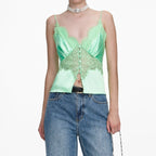 Rhinestone Denim Straight Leg Jeans