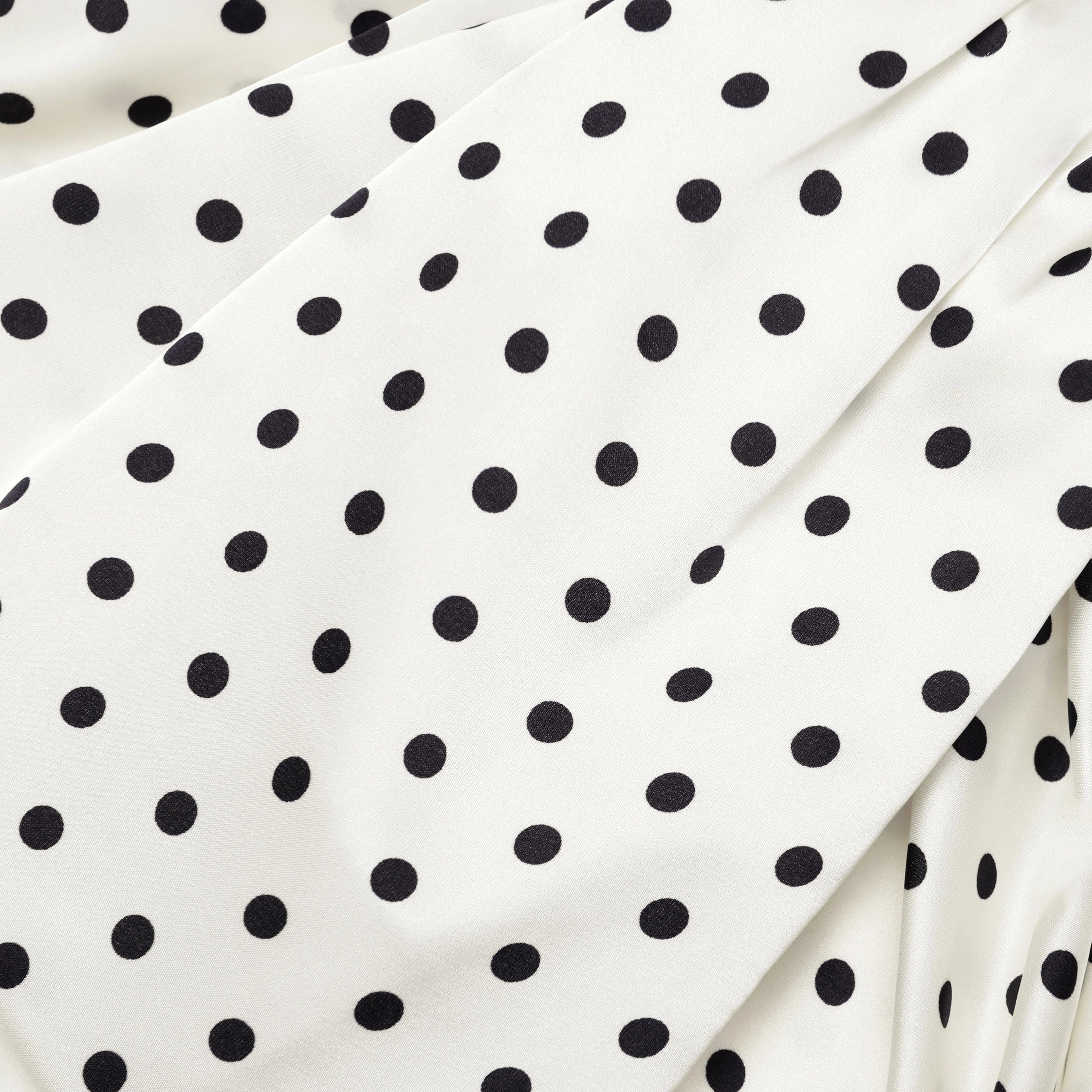 Polka Dot Satin Tie Side Mini Dress