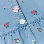 Flower Denim Embroidered Dress