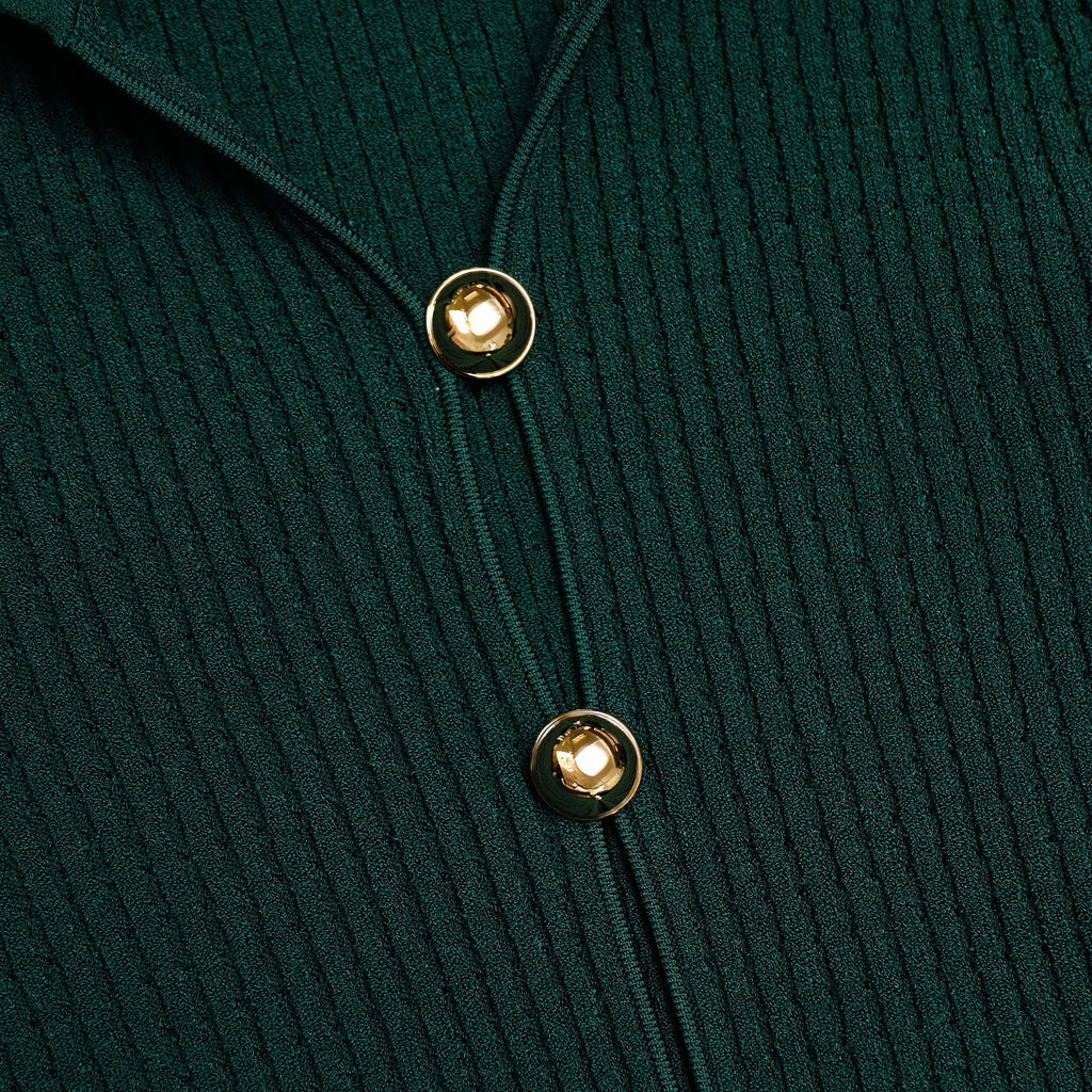 Green Keyhole Knit Midi Dress