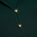Green Keyhole Knit Midi Dress