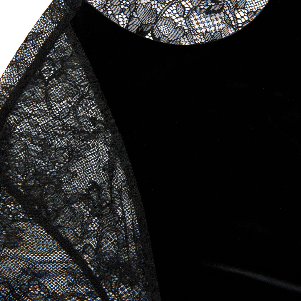 Black Velvet Lace Maxi Dress