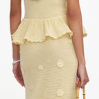 Yellow Floral Crochet Midi Dress