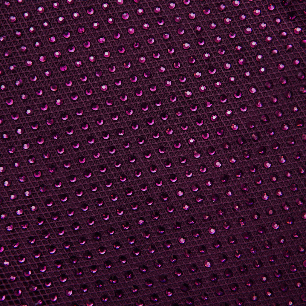 Burgundy Rhinestone Fishnet Midi Dress