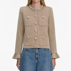Gold Crystal Trim Cardigan