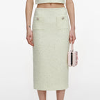 Lime Boucle Midi Skirt
